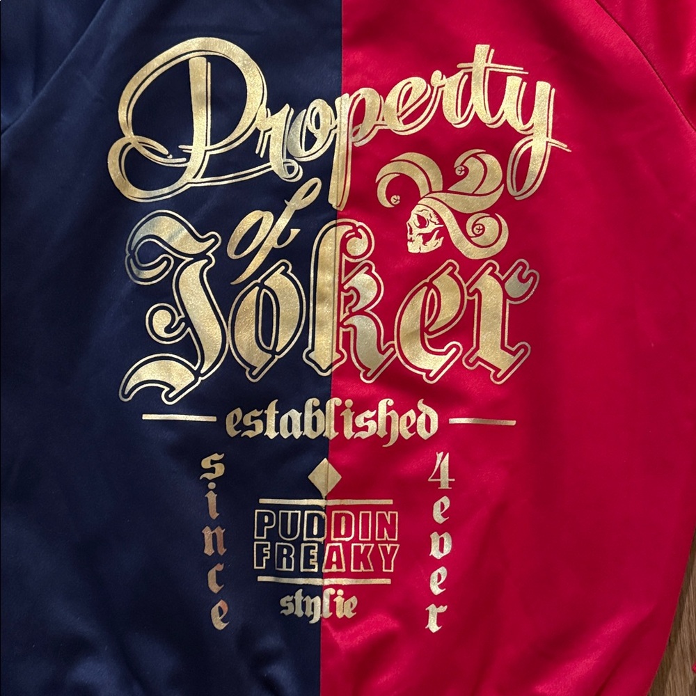 Suicide Squad Harley Quinn Property of Joker Satin Jacket Size Small